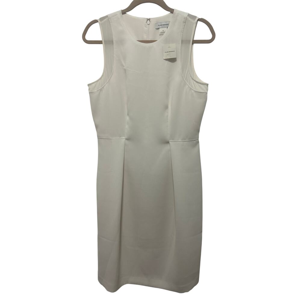Club Monaco Ohwen White Sleeveless Sheath Dress White 8 NWT